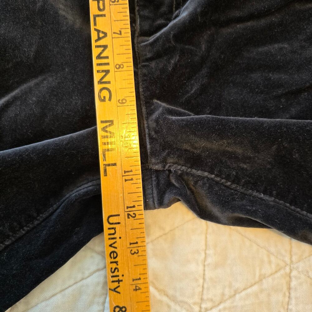 Lands End High Rise Slim Velvet Pants Women's 8 Festive Preppy Academia Classic - Picture 7 of 10